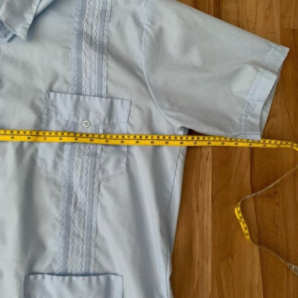 El Interior Shirt Mens 3XL Blue Embroidered Cotton Casual 4 Pocket - Picture 4 of 9